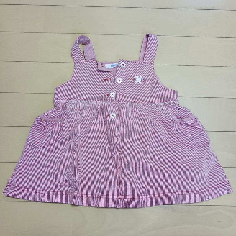 Familiar Baby Dress Red Stripe Rabbit