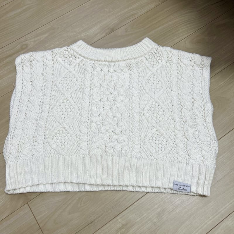Check Shirt Dress with Cable Knit Vest Set