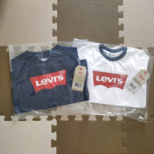 Levi's T-Shirt Set 2 Pieces White and Navy 3T