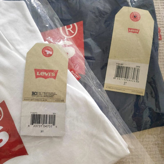 Levi's T-Shirt Set 2 Pieces White and Navy 3T