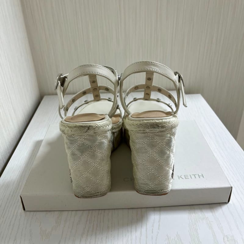 Michell Macaron Quilted Wedge Sandals 24.5cm L