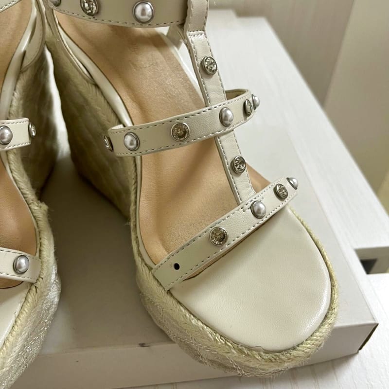 Michell Macaron Quilted Wedge Sandals 24.5cm L