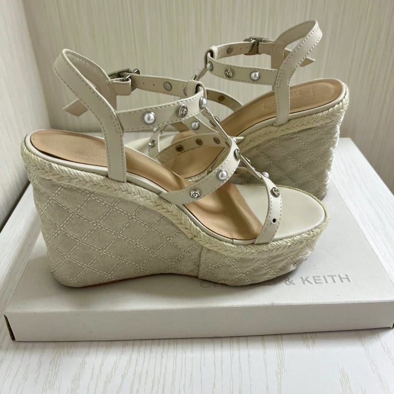 Michell Macaron Quilted Wedge Sandals 24.5cm L