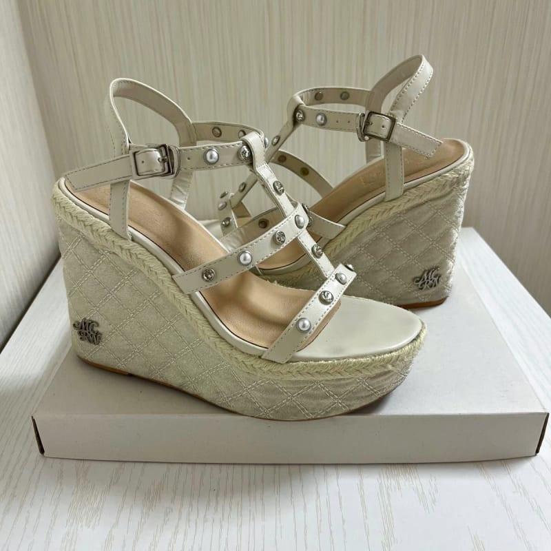 Michell Macaron Quilted Wedge Sandals 24.5cm L