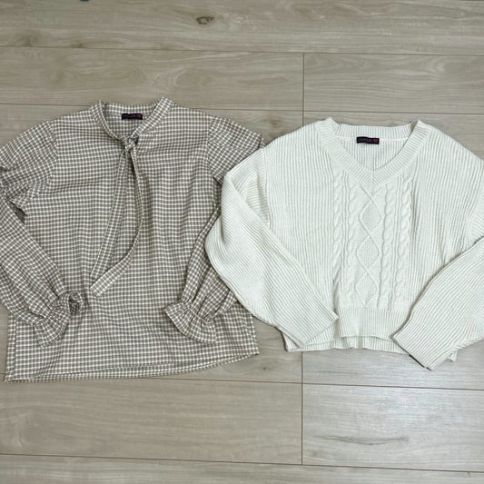 Love Toxic Cable Knit Blouse Set 2 Pieces Size 160