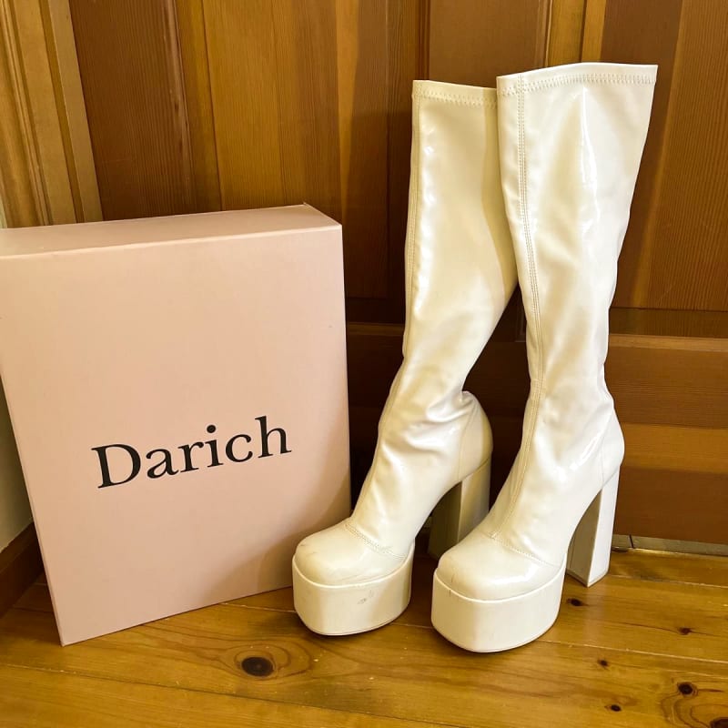 Darich Platform Long Boots White with Box