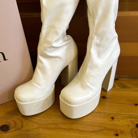 Darich Platform Long Boots White with Box
