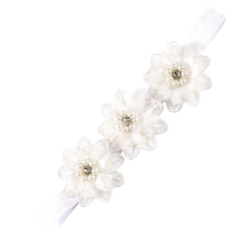 Baby Hairband Headband Flower White