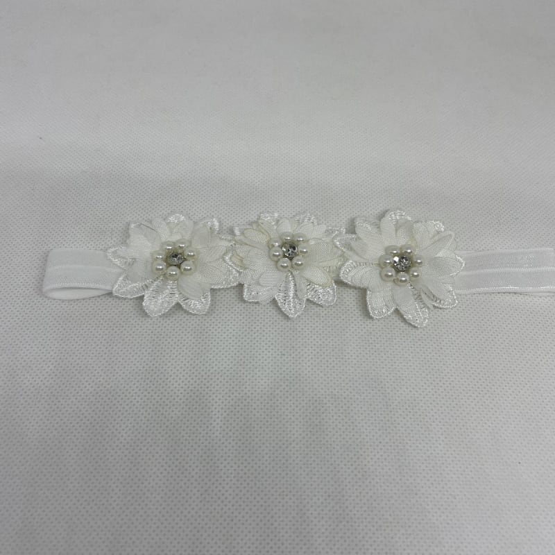 Baby Hairband Headband Flower White