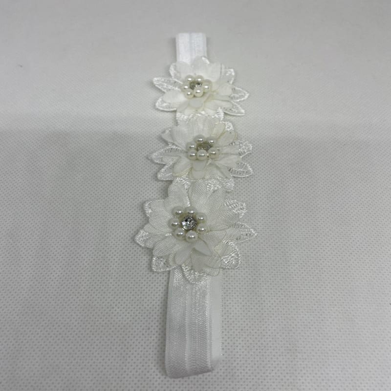 Baby Hairband Headband Flower White