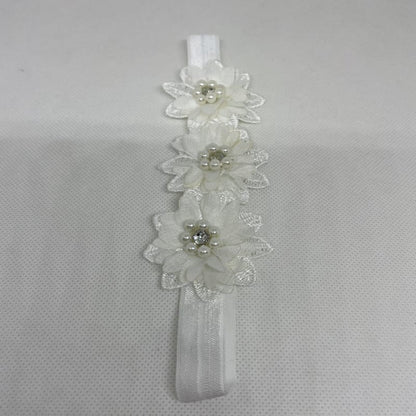 Baby Hairband Headband Flower White