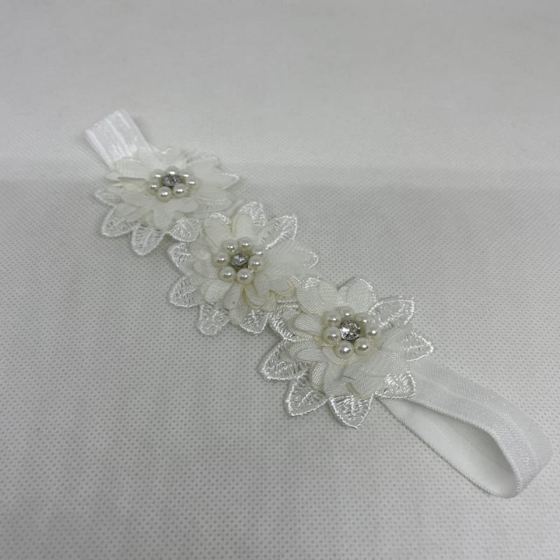 Baby Hairband Headband Flower White