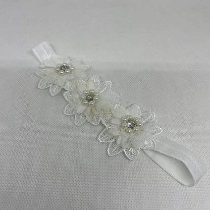 Baby Hairband Headband Flower White