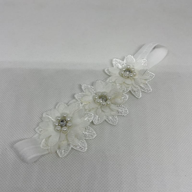 Baby Hairband Headband Flower White