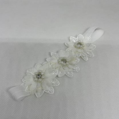 Baby Hairband Headband Flower White