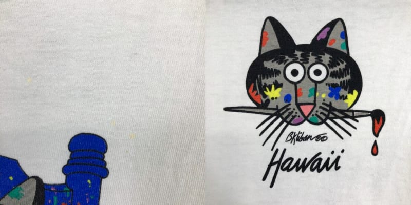 90s Crazy Shirts Cribbin Cat Drawing T-Shirt L Size