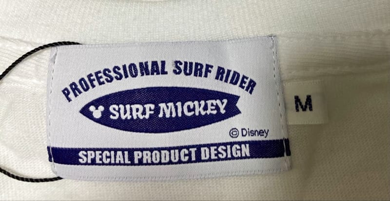 New Surf Mickey T-Shirt M Size White Disney