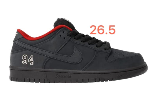 Supreme × Nike SB Dunk Low Black (25FW Week2)