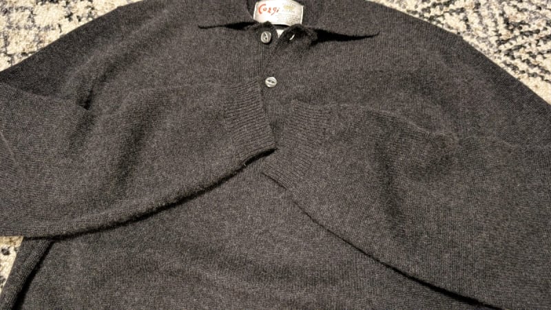 Corgi Cashmere Polo Shirt Charcoal Gray Size M