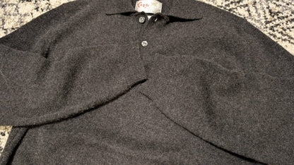 Corgi Cashmere Polo Shirt Charcoal Gray Size M