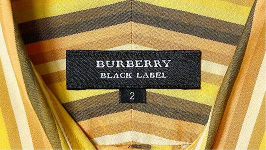 Burberry Black Label Striped Dress Shirt M Size