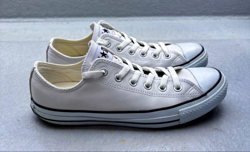 White Leather Converse All Star Low Cut 26.5cm
