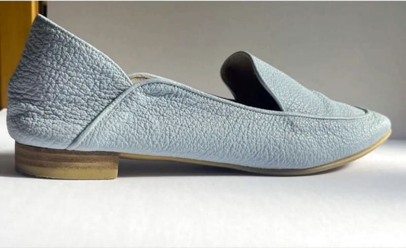 Ginza Kanematsu Leather Loafers Light Blue 24.5cm