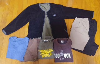 Boys' Clothing Set 7 Items Long Sleeve T-Shirt Reversible Jacket Pants