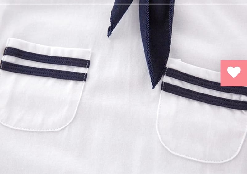 Amber Mimi Hat Attached Marine Sailor Romper 80cm