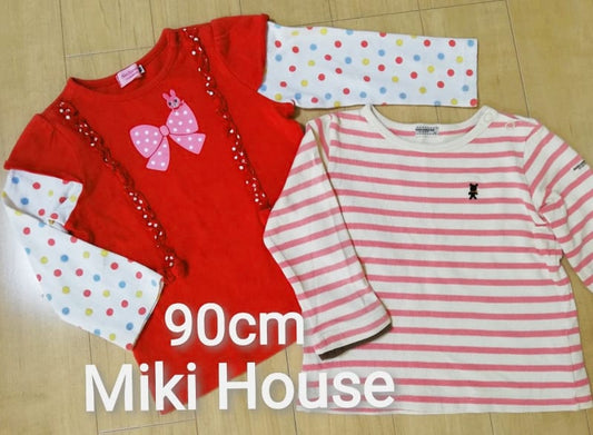 Miki House Long Sleeve T-Shirt Set 90cm