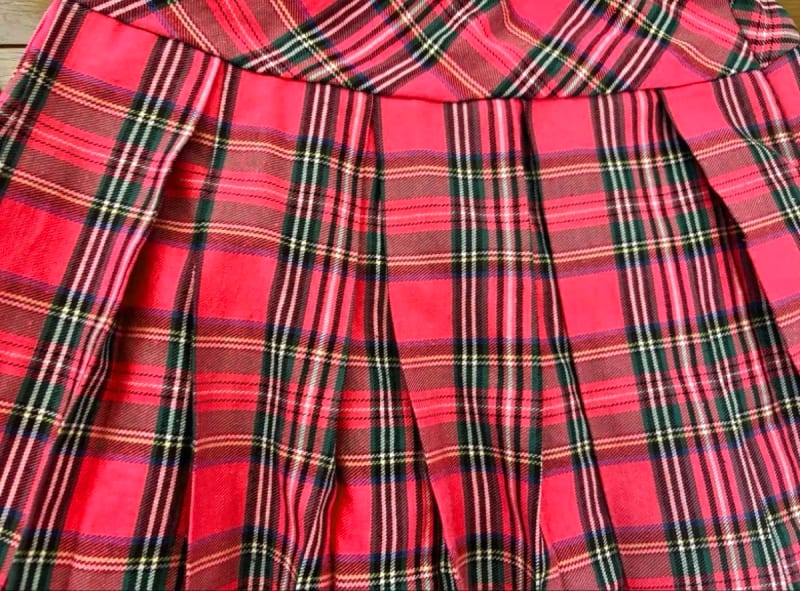 Pink Crop Top & Check Skirt Twin Set
