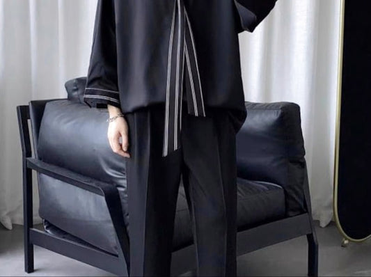 New Stripe Tie Shirt Top Men's Mode Korean L