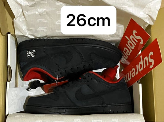 Supreme × Nike SB Dunk Low Black 26cm Sneakers