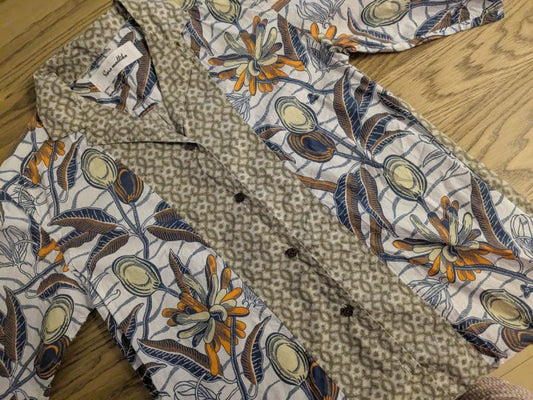 Sara Mallika African Flower Shirts Dress Short Sleeve