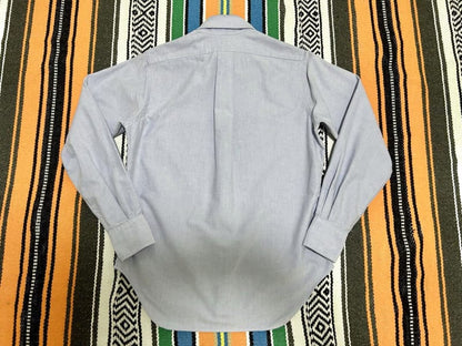 Free Shipping Individualized Shirts Oxford Button-Down Shirt 14H S Blue Vintage