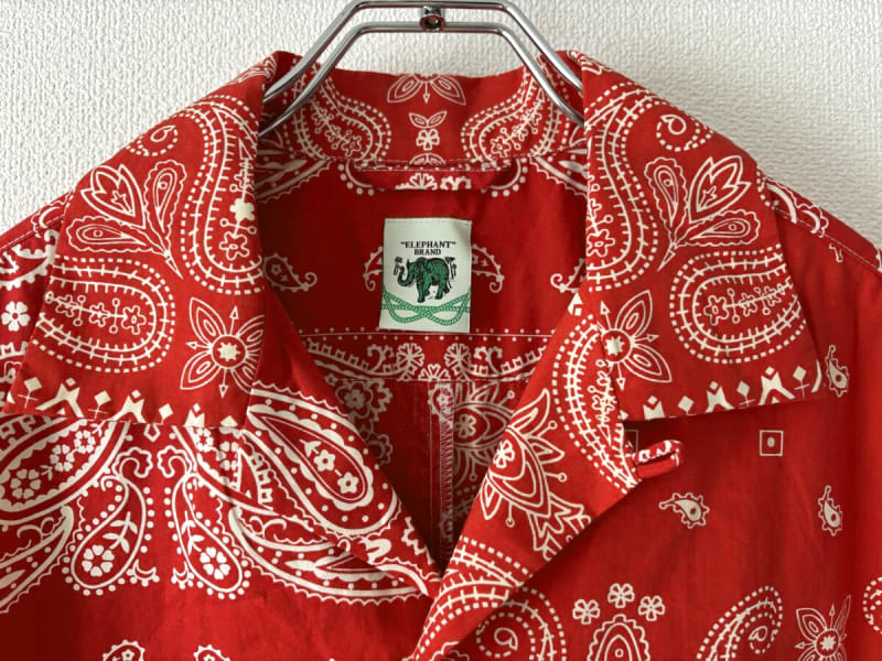 Elephant Brand Bandana Shirts L Red