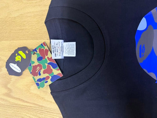 A Bathing Ape T-Shirt Men's M Black Blue Camo New