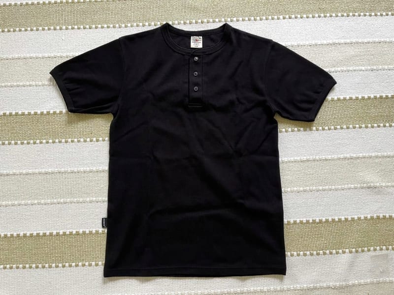 Avirex Henley Neck T-Shirt Black Men's L