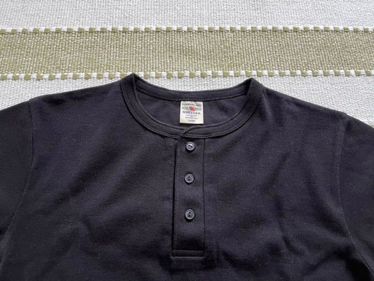 Avirex Henley Neck T-Shirt Black Men's L