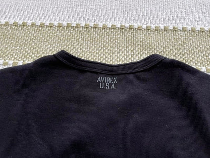 Avirex Henley Neck T-Shirt Black Men's L