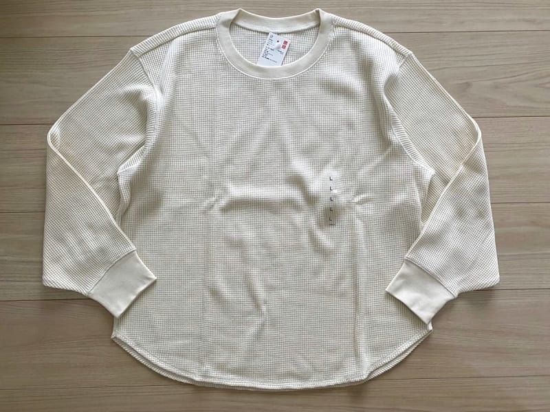 Uniqlo Waffle Cool Neck Long Sleeve T-Shirt Size L