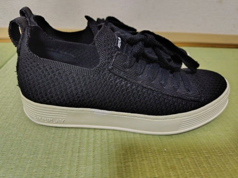 Replay Mesh Black Sneakers 24.5cm