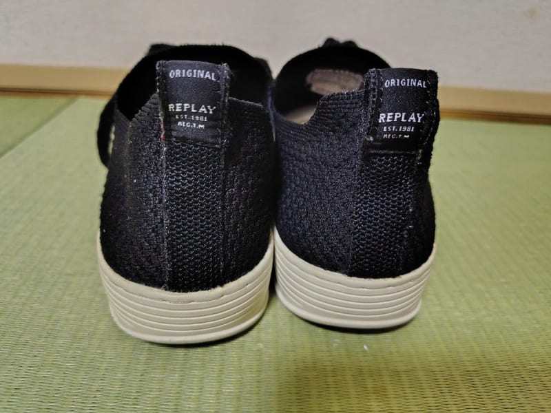 Replay Mesh Black Sneakers 24.5cm