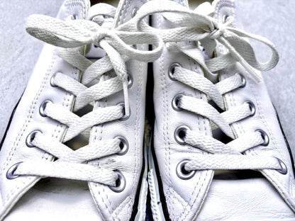 White Leather Converse All Star Low Cut 26.5cm