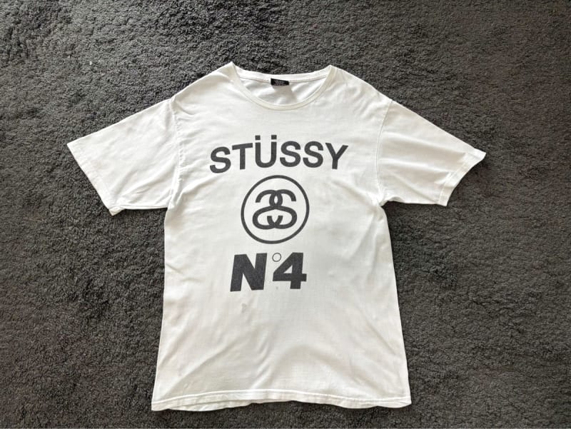 Stussy No.4 White T-Shirt