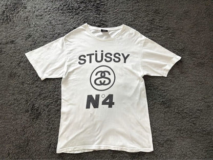 Stussy No.4 White T-Shirt