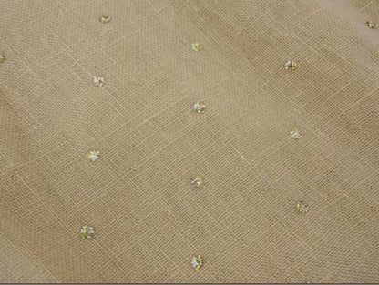 Michel Klein 100% Linen Sparkle Dot Shirt Size 38 Beige