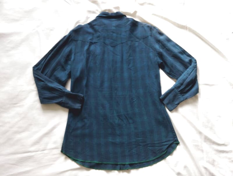 50s H BAR C Western Check Shirt 151/2 Vintage