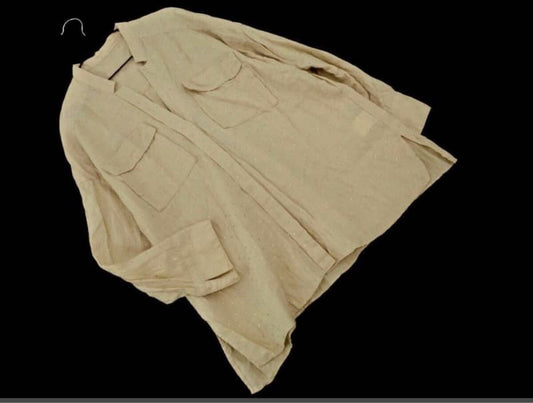 Michel Klein 100% Linen Sparkle Dot Shirt Size 38 Beige