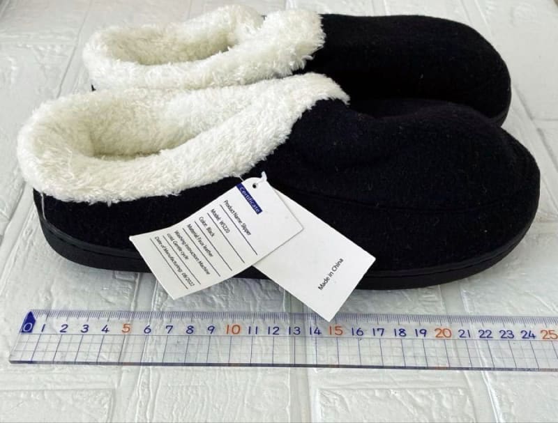 Warm Washable Room Shoes Black